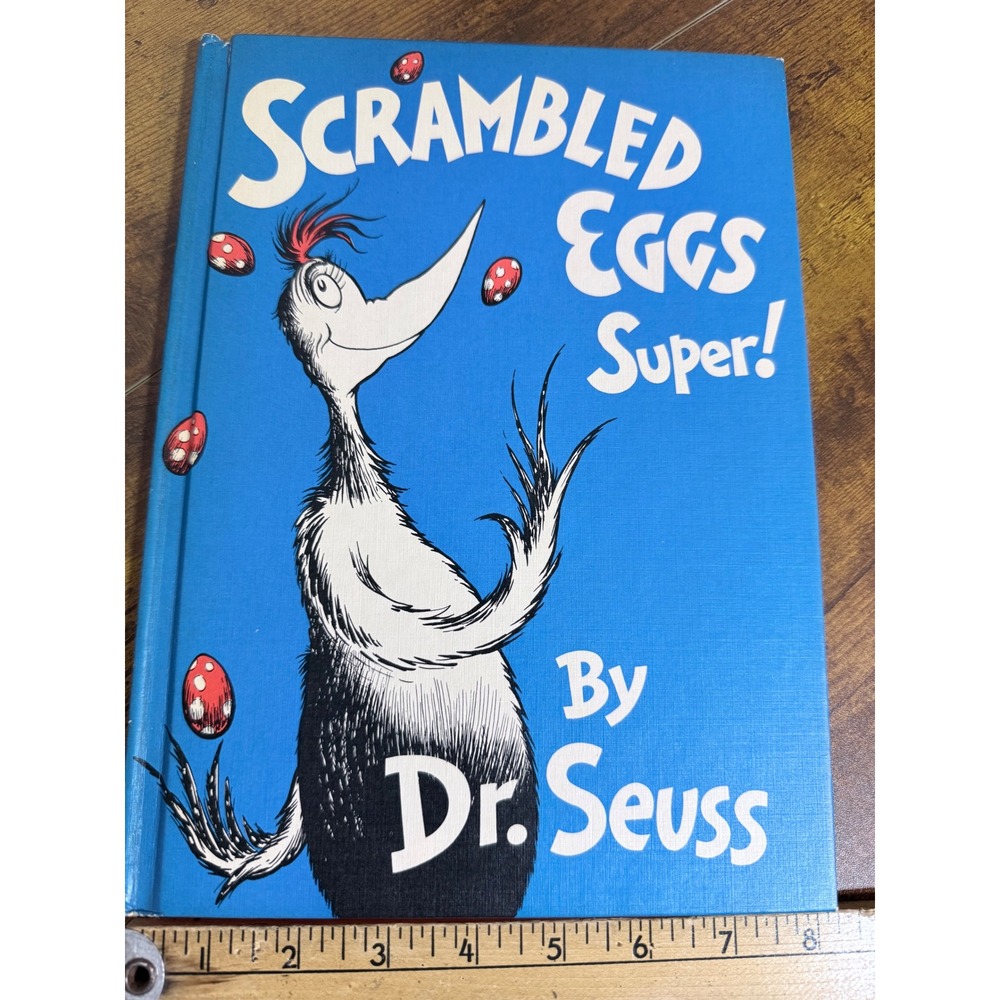 Dr. Seuss Scrambled Eggs Super! Book Blue Hardcover Classic Vintage Kids Story